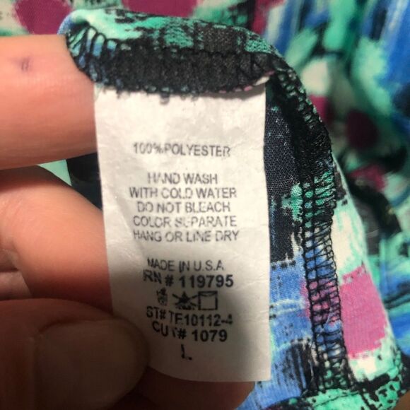 FRANCESCA’S “BIRDCAGE” BLOUSE TOP WOMENS LARGE RETRO STYLE MULTICOLOR USA MADE - Picture 6 of 6